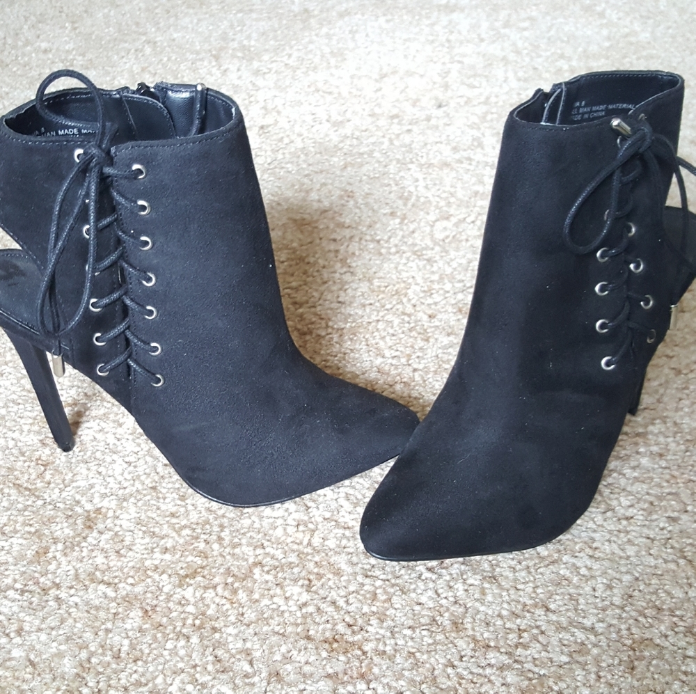 Black high heel boots